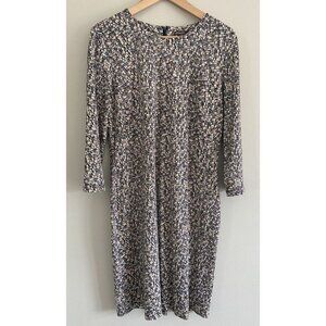 J.McLaughlin Sheath Dress 3/4 Sleeve Tan Black Cream Large L